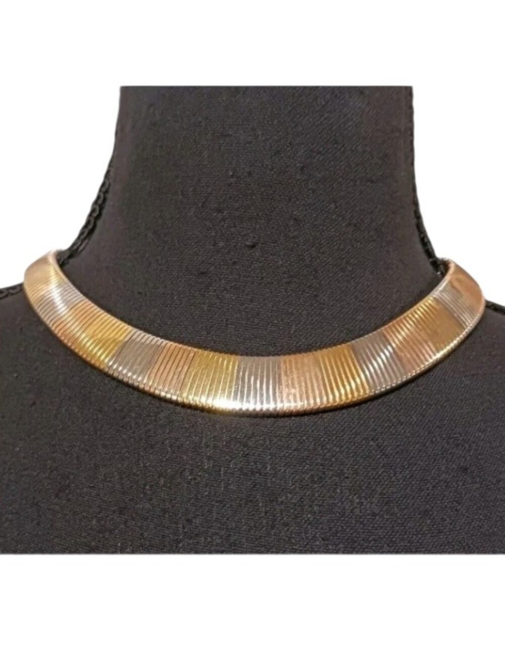 Vintage Tri-Color Tubogas Gas Pipe Collar Necklace